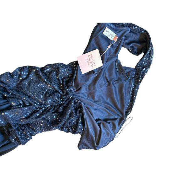 NWT - Hello Molly Navy Blue Sequined Gown - Size M - Picture 15 of 16